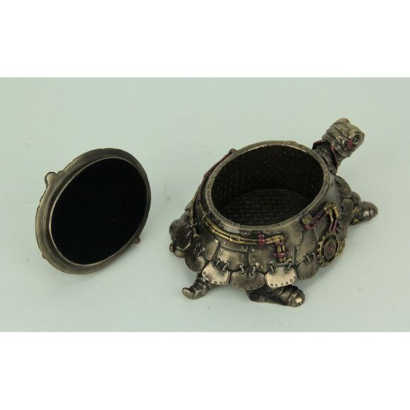 Amazingly Detailed Steampunk Tortoise Trinket Box - Picture 3 of 4